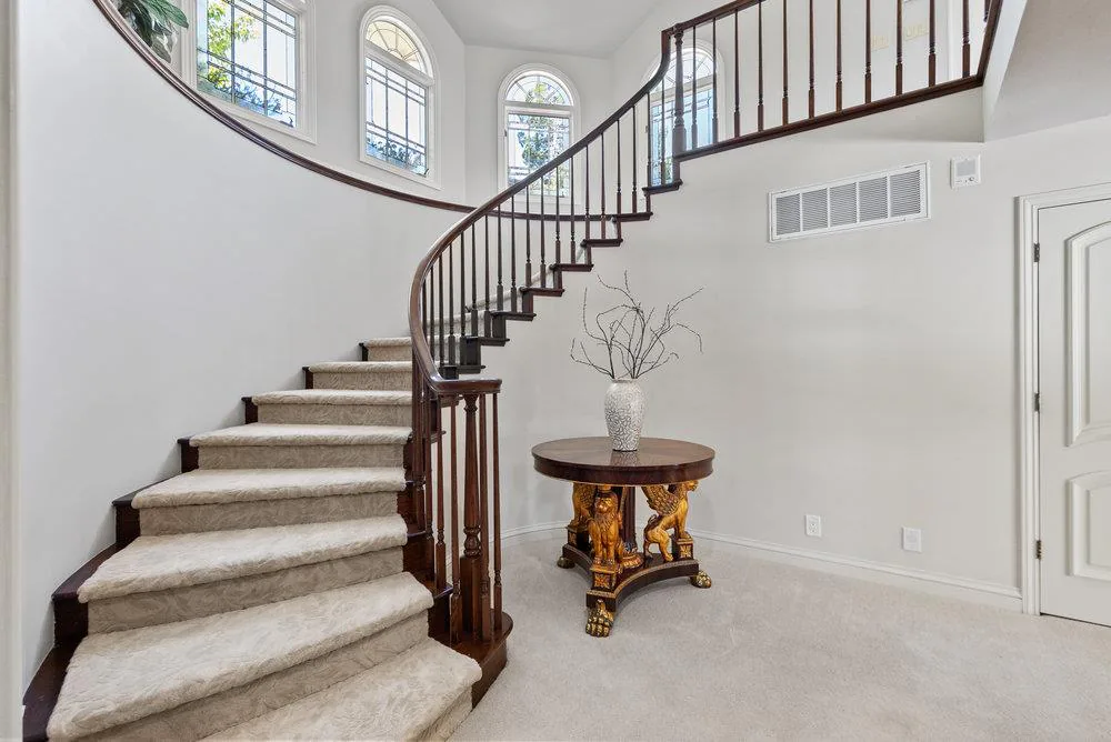 The staircase at 112 Madera Court